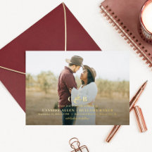 シンプルに素晴らしいフォイルのモノグラム結婚写真