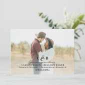 シンプルに素晴らしいモノグラム写真結婚式招待状 招待状 (スタンド正面)