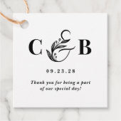 シンプルに素晴らしい編集可能カラーモノグラムメッセージカード フェイバータグ (正面)