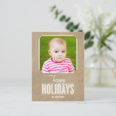 シンプルに細工されたホリデーフォトカードはがき シーズンポストカード (スタンド正面)