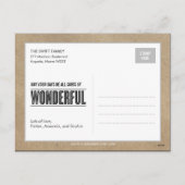 シンプルに細工されたホリデーフォトカードはがき シーズンポストカード (裏面)