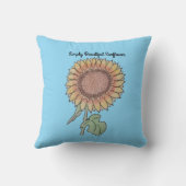 シンプルに美しいひまわり赤ちゃんブルー クッション (裏面)