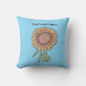 シンプルに美しいひまわり赤ちゃんブルー クッション (正面)