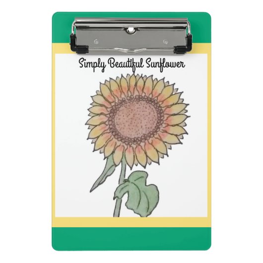 シンプルに美しいひまわり ミニクリップボード (正面)