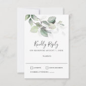 シンプルに美しい結婚式RSVP 出欠カード (正面)