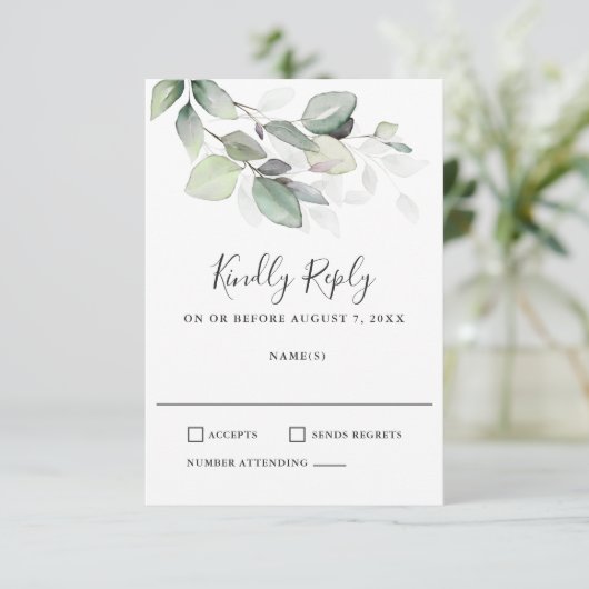 シンプルに美しい結婚式RSVP 出欠カード (スタンド正面)