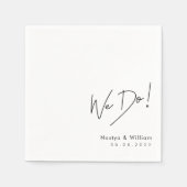 シンプルに美しい：手文字で私たちは行結婚う スタンダードカクテルナプキン (正面)