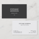 シンプルに述べたDkグレーライター、作家名刺 名刺 (正面/裏面)