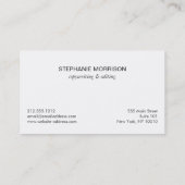 シンプルに述べたDkグレーライター、作家名刺 名刺 (裏面)