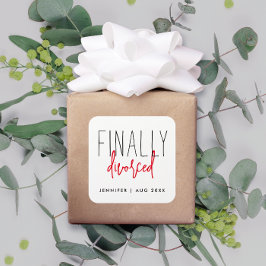 シンプルに離婚 おもしろ 黒白 別れ スクエアシール