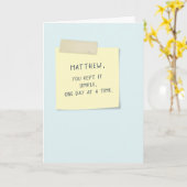 シンプルに1年おめでとう カード (黄色い花)