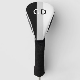 シンプルに2色とストライプグレー+モノグラム ゴルフヘッドカバー