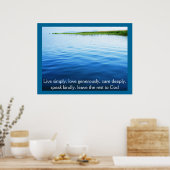 シンプルに、愛を惜しみなく、深く気に生きる、ポスター ポスター (キッチン)