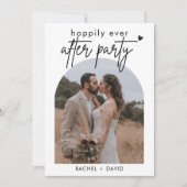 シンプルに　私たちは　ひっそりと　アーチの写真　結婚式の披露宴 招待状 (正面)