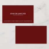 シンプルのあずき色 名刺 (正面/裏面)