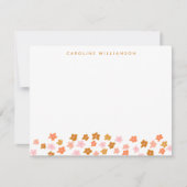 シンプルのかわいい小さな花（ピンク） ノートカード (正面)