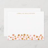 シンプルのかわいい小さな花(ピンク) ノートカード (正面/裏面)