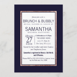 シンプルのばら色の金ゴールドは快活な濃紺のブランチを並べました 招待状