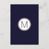 シンプルのばら色の金ゴールドは濃紺の結婚式の詳細を並べました エンクロージャーカード (裏面)