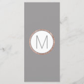 シンプルのばら色の金ゴールドフレームのスレートグレーの結婚式 プログラム (裏面)