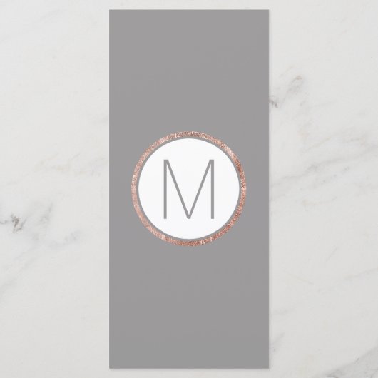 シンプルのばら色の金ゴールドフレームのスレートグレーの結婚式 プログラム (裏面)