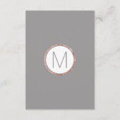 シンプルのばら色の金ゴールドフレームのスレートグレー情報 エンクロージャーカード (裏面)