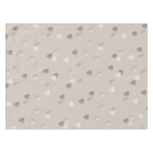 シンプルのゆとりの中立ばら色の金ゴールド愛ハート テーブルクロス (正面(横))