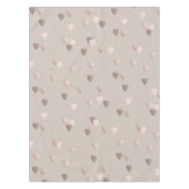 シンプルのゆとりの中立ばら色の金ゴールド愛ハート テーブルクロス (正面)