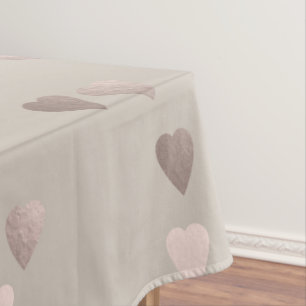 シンプルのゆとりの中立ばら色の金ゴールド愛ハート テーブルクロス