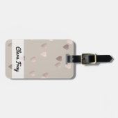 シンプルのゆとりの中立ばら色の金ゴールド愛ハート ラゲッジタグ (正面横)