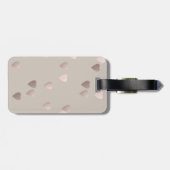 シンプルのゆとりの中立ばら色の金ゴールド愛ハート ラゲッジタグ (裏面横)