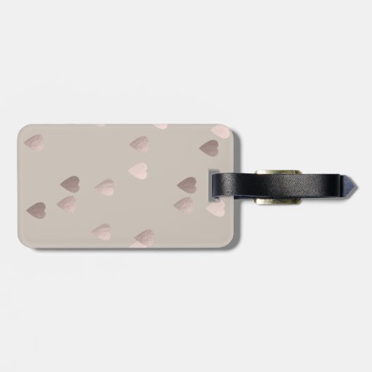 シンプルのゆとりの中立ばら色の金ゴールド愛ハート ラゲッジタグ (裏面横)