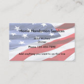 シンプルのアメリカ国旗の背景 名刺 (正面)