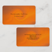 シンプルのオレンジ色の背景ミニマルモダンリスト 名刺 (正面/裏面)