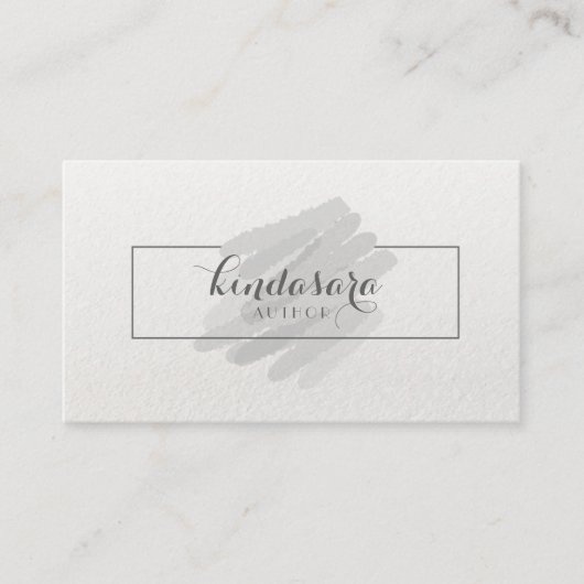 シンプルのカッコいいの抽象芸術の灰色の水彩画の名刺 名刺 (正面)