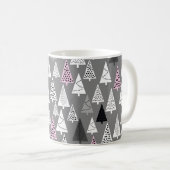 シンプルのクリスマスパターン。抽象芸術灰白 コーヒーマグカップ (正面右)