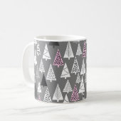 シンプルのクリスマスパターン。抽象芸術灰白 コーヒーマグカップ (正面左)