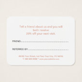 シンプルのクリーン割引サロン紹介カード (裏面)