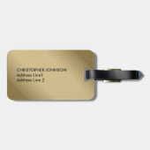 シンプルのクールでフェイクな金ゴールドの黒のモノグラム ラゲッジタグ (裏面横)