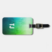 シンプルのクールな質の緑の白くはっきりしたなモノグラム ラゲッジタグ (正面横)