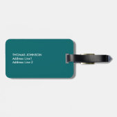 シンプルのクールな質の緑の白くはっきりしたなモノグラム ラゲッジタグ (裏面横)