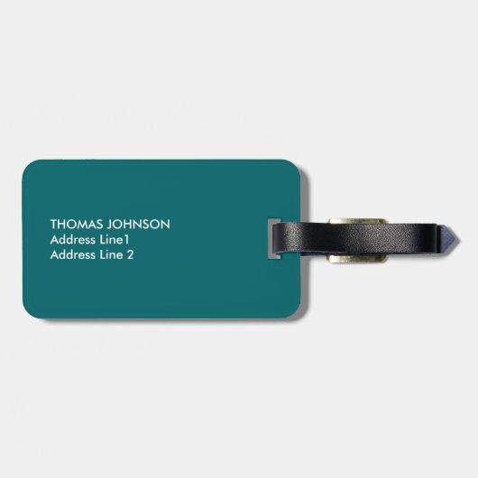 シンプルのクールな質の緑の白くはっきりしたなモノグラム ラゲッジタグ (裏面横)