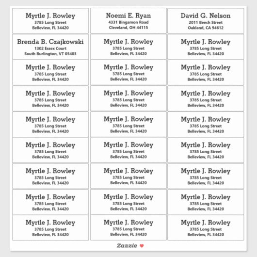 シンプルのゲスト名と住所の出荷ラベル シール (シート)