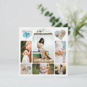 シンプルのコラージュのお母さん発表 招待状 (スタンド正面)