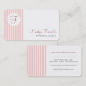 シンプルのストライプなモノグラムの名刺のテンプレート 名刺 (正面/裏面)