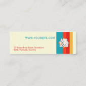 シンプルのストライプの新しいレトロの小型カード スキニー名刺 (裏面)