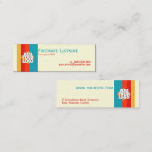 シンプルのストライプの新しいレトロの小型カード スキニー名刺 (正面/裏面)