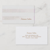 シンプルのストライプの白いエレガントホイルの外観 名刺 (正面/裏面)