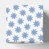 シンプルのスノーフレーク青と白のパターンの好意ボックス フェイバーボックス (上部)