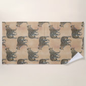 シンプルのヒョウの動物の柄 ビーチタオル (正面)